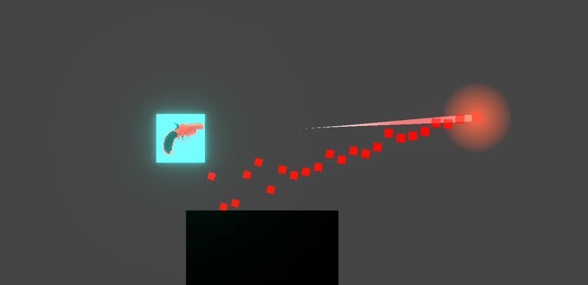 CUBIK screenshot: the cube fires a pistol